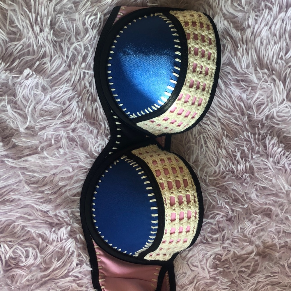VS Crochet Neoprene Bandeau bikini Set 36B Med